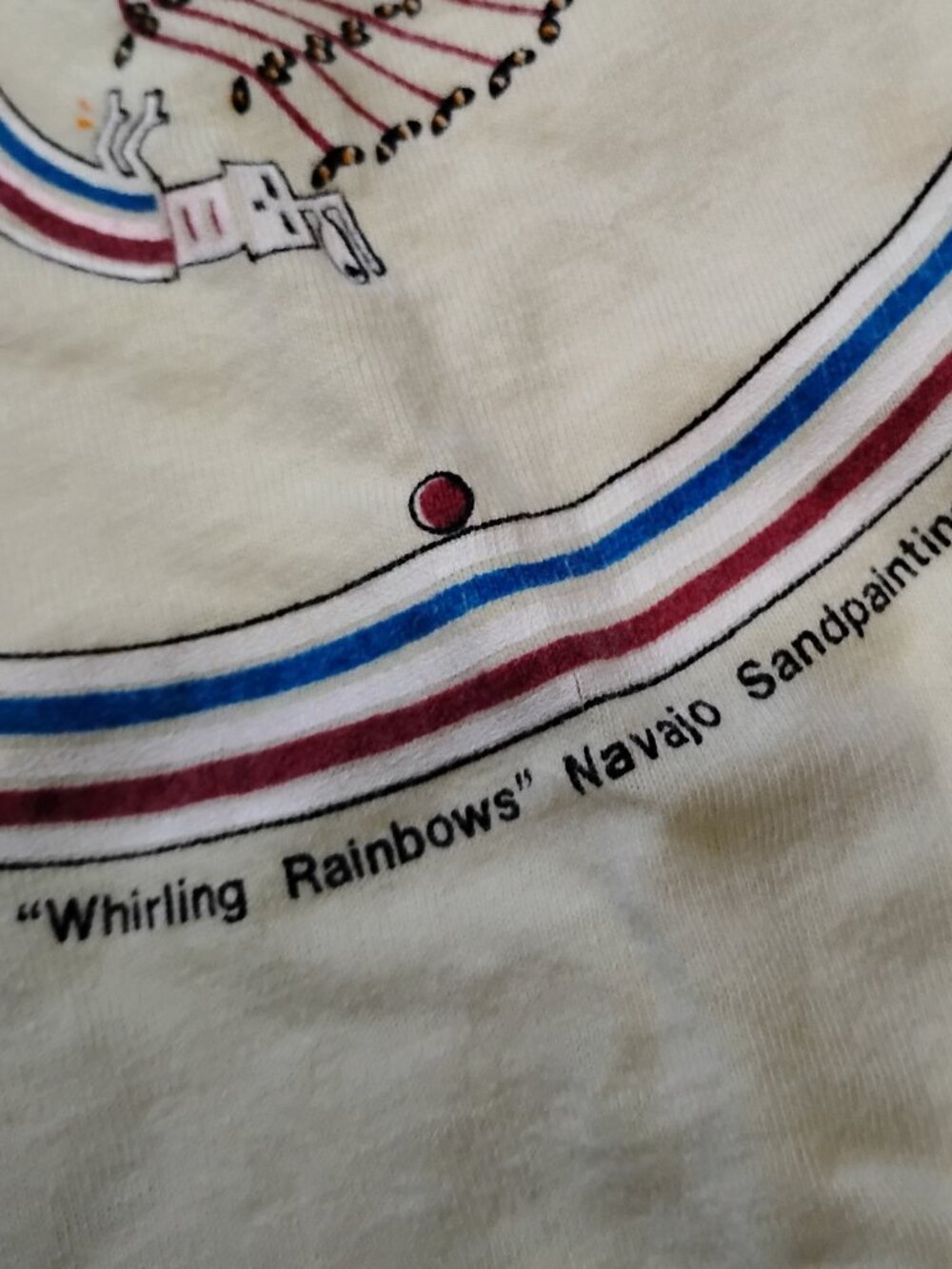Vintage Whirling Rainbows Navajo Sandpainting T-Shirt - Picture 3 of 6